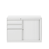 Swift-CB 3-Drawer Steel Tambour Door Mobile Caddy Side Cabinet